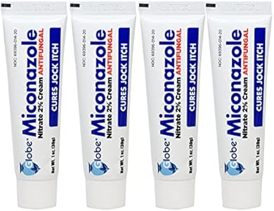 Globe (4 Pack) Miconazole Nitrate 2% Antifungal Cream (Крем), Cures Most Athletes Foot, Jock Itch, Ringworm and More. 1 OZ Tube Globe