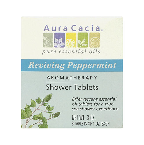 Ароматерапевтические таблетки для душа Aura Cacia, восстанавливающие мяту перечную -- 3 таблетки Aura Cacia