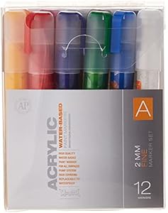 Montana Cans Acrylic Marker Set A, Fine, 12-Colors Montana