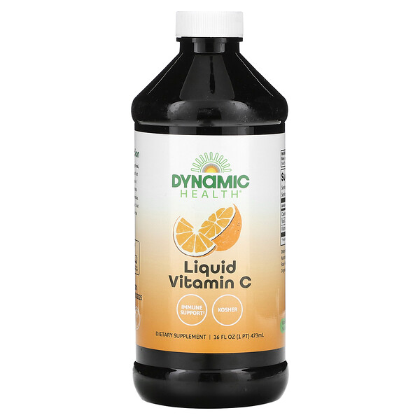 Жидкий витамин С, натуральный цитрусовый, 1000 мг, 16 жидких унций (473 мл) Dynamic Health