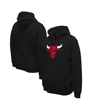 Мужской и женский черный пуловер с капюшоном и логотипом Chicago Bulls Primary Stadium Essentials