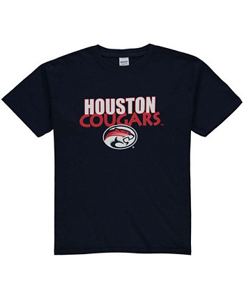 Youth Navy Houston Cougars Logo T-shirt Two Feet Ahead