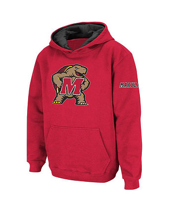 Boys Youth Red Maryland Terrapins Big Logo Pullover Hoodie Stadium Athletic