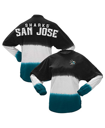Женская черная, бирюзовая футболка с длинным рукавом и эффектом омбре San Jose Sharks Spirit Jersey