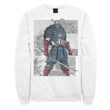 Мужской флисовый пуловер с рисунком в стиле комиксов Marvel Captain America Samurai Marvel