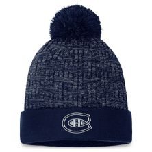 Women's Fanatics Branded  Navy Montreal Canadiens Authentic Pro Road Cuffed Knit Hat with Pom Fanatics