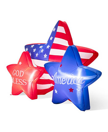6-футовые надувные звезды с подсветкой в патриотическом стиле «Американа» Glitzhome