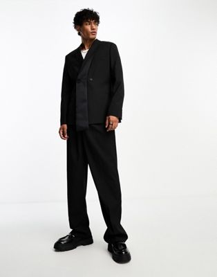 Черные широкие плиссированные брюки ASOS DESIGN ASOS DESIGN
