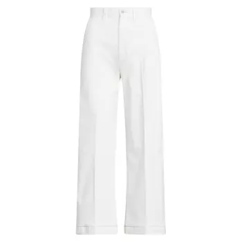 Укороченные широкие брюки из эластичного хлопка Polo Ralph Lauren