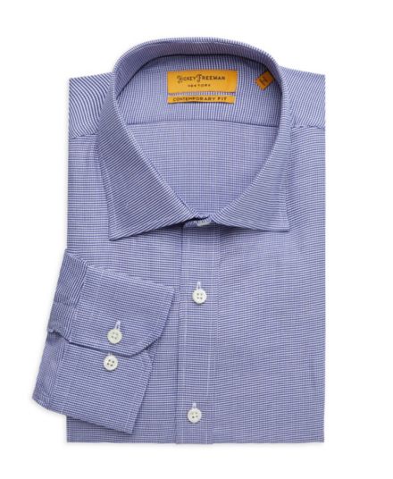 Рубашка в современном стиле с узором «гусиные лапки» Hickey Freeman