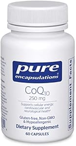 Pure Encapsulations CoQ10-250 mg CoQ10 - Brain Support Supplement* - Mitochondrial & Cellular Energy Support* - Non-GMO & Vegetarian - 60 Capsules Pure Encapsulations