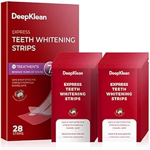 Teeth Whitening Strips - DeepKlean White Strips for Removing Years Stains, Enamel Safe, 3 Days Express Result, 28 Teeth Whitener Strips for Teeth Sensitive 14 Treatments Peppermint Non-Slip Strips Deepklean