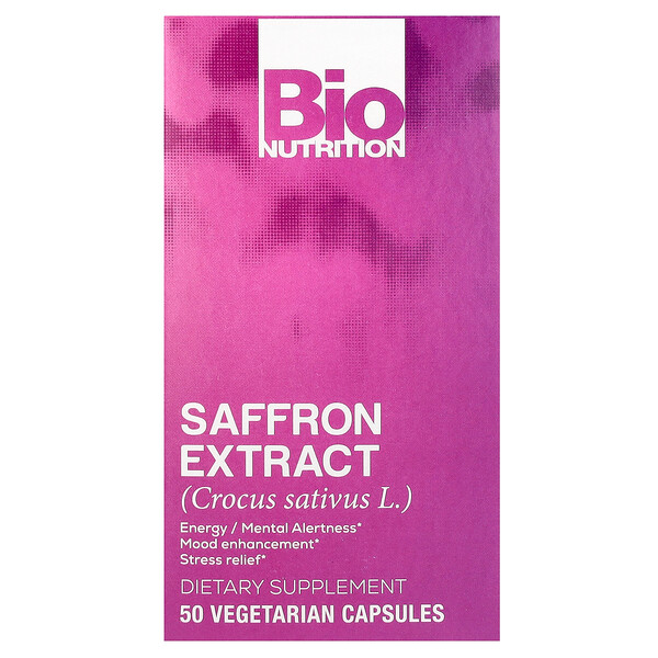 Экстракт шафрана, 50 вегетарианских капсул Bio Nutrition