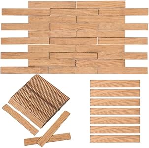 Vaguelly 40pcs Miniature Dollhouse Flooring, Mini Wooden Floor Boards 1:12 Scale Rectangular Tiles Geometric Bamboo Doll House Furniture Model for Dollhouse Supplies Vaguelly