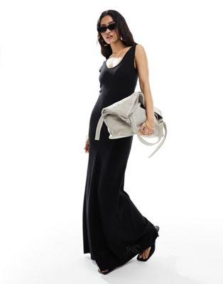Черное трикотажное платье макси с овальным вырезом и пуантами 4th & Reckless 4TH & RECKLESS