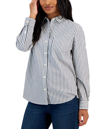 Женская хлопковая рубашка на пуговицах, созданная для Macy's Style & Co