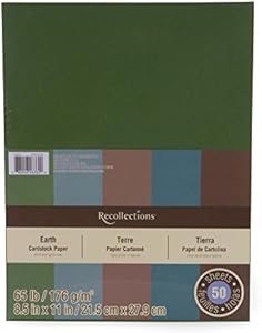 Recollections Cardstock Paper, Earth Colors 8 1/2 x 11 Recollections