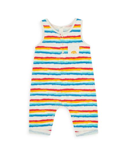 Baby Boy's Embroidered Stripe Coveralls PEEK