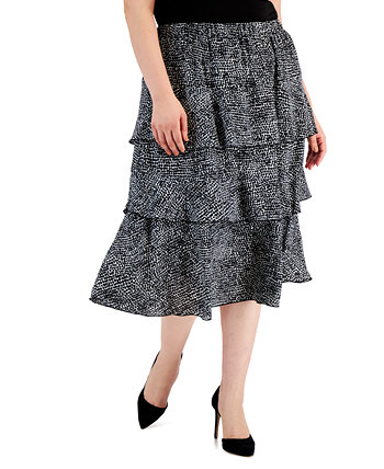 Многоуровневая юбка с принтом больших размеров Anne Klein