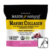 Морской Коллаген в Порошке с Вкусом Граната и Черники - 14 пакетиков - Mason Natural Mason Natural
