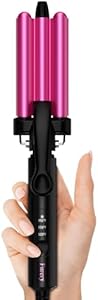 Mini Waver Curling Iron, 1/2 Inch, Hair Crimper for Women Beach Waves, Keratin & Argan Oil Infused, Dual Voltage, Pouch Bag Farery