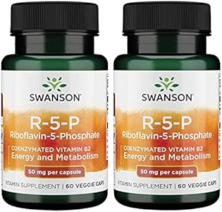 Swanson R-5-P (Riboflavin-5-Phosphate) - Vitamin B2 Supplement Promoting Energy, Metabolism & Vision Health - Natural Wellness Formula - (60 Capsules (Капсулы)) Swanson