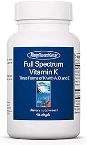 Allergy Research Group Full Spectrum Vitamin K - Vitamin K1 and K2 Supplement, Vitamin K Complex, MK-4, MK-7, Vitamin D3, Vitamin A - 90 Count Allergy Research Group