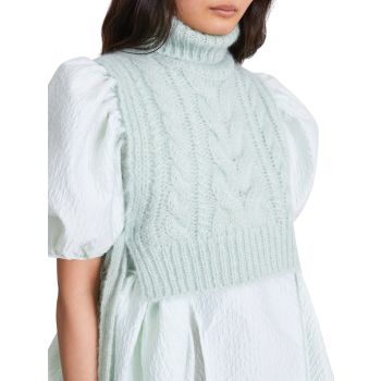 Knitted Bib Puff-Sleeve Top CECILIE BAHNSEN