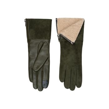 Touch Tech Кожаные перчатки с подкладкой из овчины Carolina Amato
