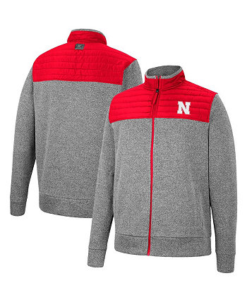 Мужская Куртка Colosseum Nebraska Huskers Putter Herringbone С Молнией Colosseum