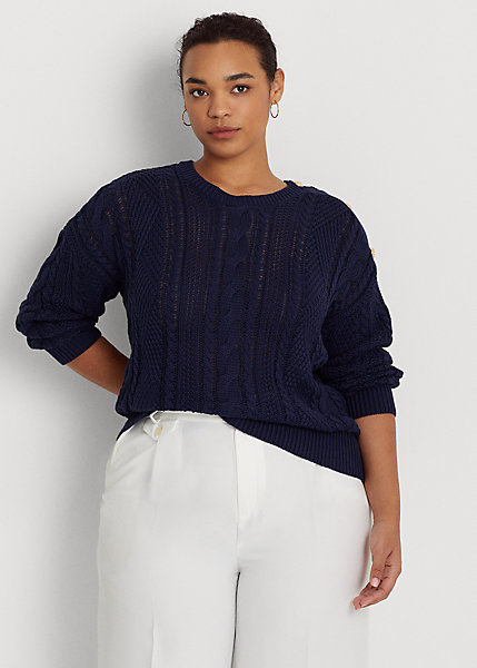 Aran-Knit Cotton Sweater Ralph Lauren