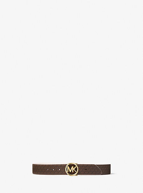 Двусторонний логотип и кожаный ремень Michael Kors