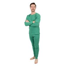 Leveret Мужская хлопковая пижама из двух частей сплошная зеленая XXXL Leveret