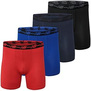 New Balance Men's 5" Performance No Fly Boxer Brief (4 Pack) New Balance