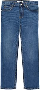 Calvin Klein Boys' Slim Fit Straight Leg Stretch Denim Jeans, 5-Pocket Style, Zipper Fly & Button Closure Calvin Klein