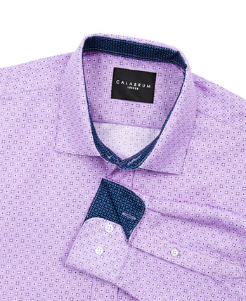 Мужская классическая рубашка стандартного кроя без морщин с принтом Micro Geo Print Calabrum