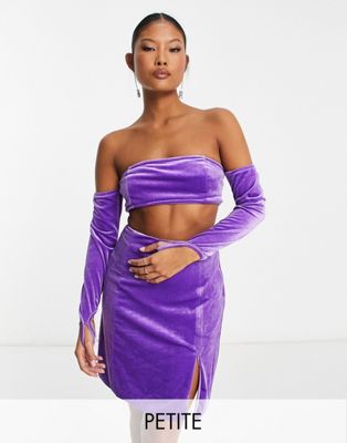Collective the Label Petite exclusive glove crop top in purple - part of a set Collective The Label Petite