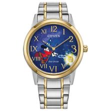 Мужские двухцветные часы с браслетом Disney Eco-Drive Mickey Mouse Sorcerer's Apprentice, посвященные 100-летнему юбилею компании Citizen — FE7064-71W Citizen