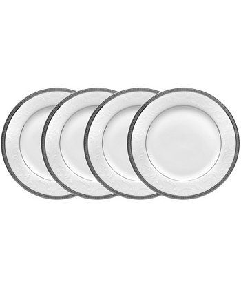 Regina Platinum Набор из 4 тарелок для хлеба, масла и закусок, сервиз на 4 персоны Noritake
