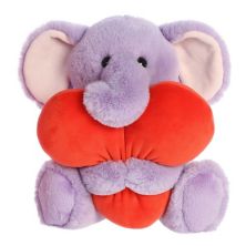 Aurora Medium Purple Valentine Heart Huggers 10&#34; Adora Elephant Heartwarming Stuffed Animal Aurora