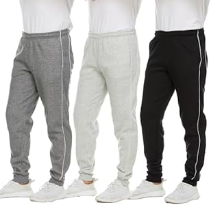 Essential Elements 3 Pack: Men's Tech Fleece Ultra-Soft Warm Jogger Athletic Sweatpants with Pockets Essential Elements