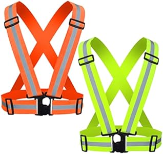 Reflective Strap Safety Vest Gear - 2-10 Pack Adjustable High Visible Reflective Running Gear for Women Men Night Yunlovxee