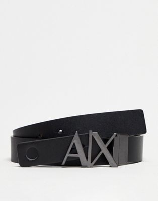 Armani Exchange reversible leather belt in black AX ARMANI EXCHANGE