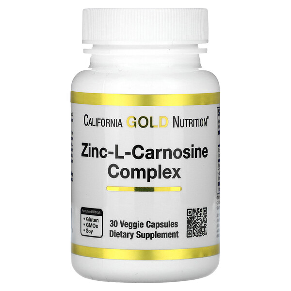 Комплекс цинк-L-карнозин, 30 растительных капсул California Gold Nutrition