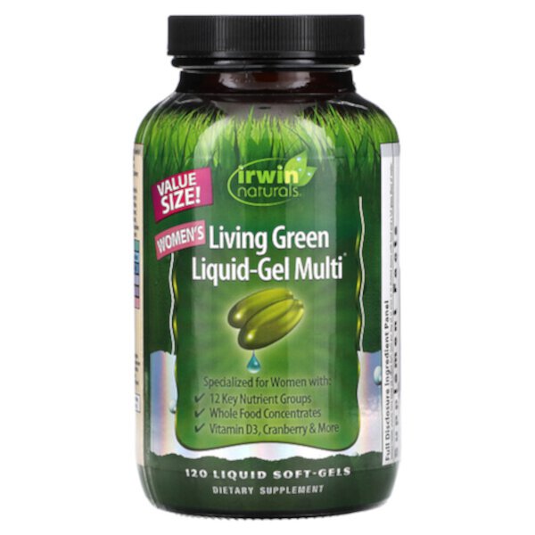 Women's Living Green Liquid-Gel Multi, 120 мягких капсул с жидкостью Irwin Naturals