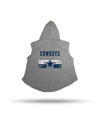 Gray Dallas Cowboys Pet Hooded Sweatshirt Sparo