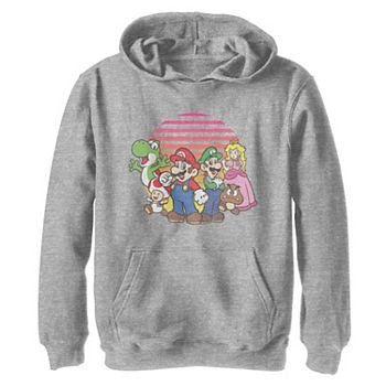 Girls 7-16 Super Mario Bros Sunset Group Graphic Hoodie Licensed Character