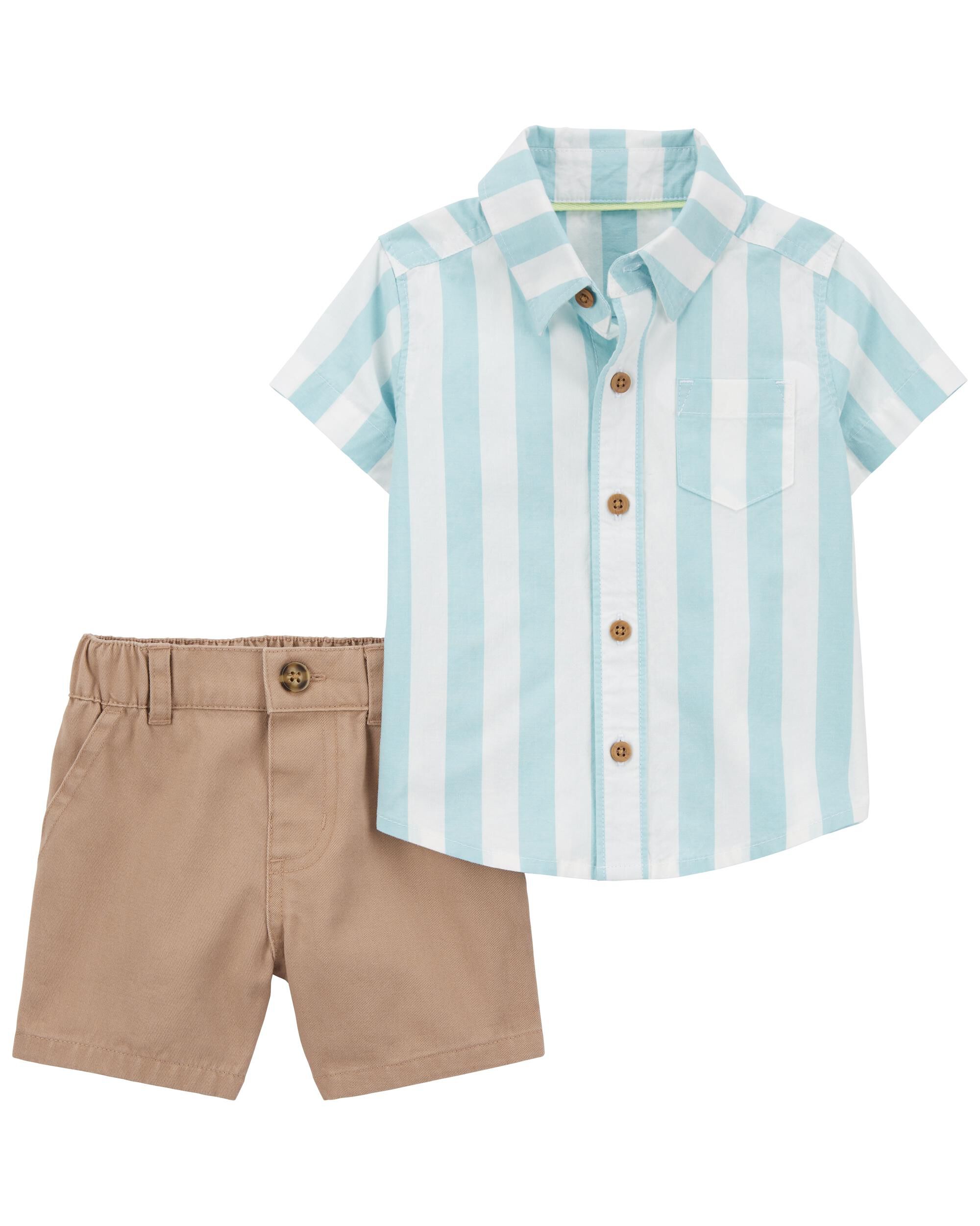 Комплект из двух предметов: рубашка на пуговицах и шорты чинос для малышей Carter's