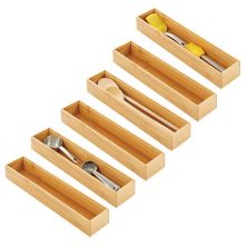 mDesign Stackable 15&#34; Long Wooden Drawer Organizer - 6 Pack MDesign
