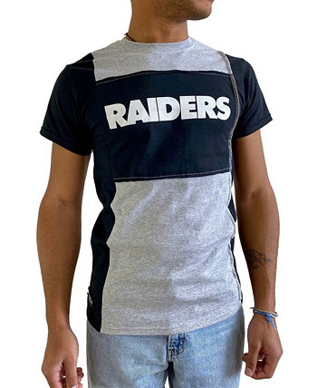 Серая мужская футболка с разрезом в обрамлении Las Vegas Raiders Refried Apparel